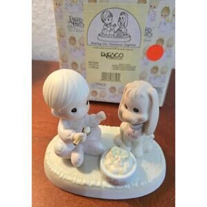 Vintage 1997 Precious Moments Sharing Our Christmas Together Figurine 531944 Dog